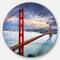 Designart - Golden Gate under Cloudy Sky' Ultra Glossy Sea Bridge Metal Circle Wall Art